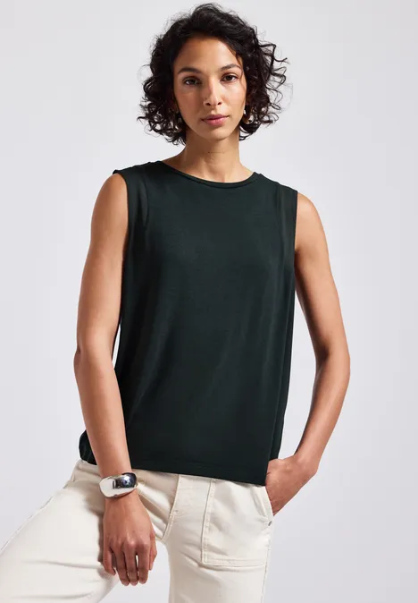 Top mit Chiffondetails pine grove green