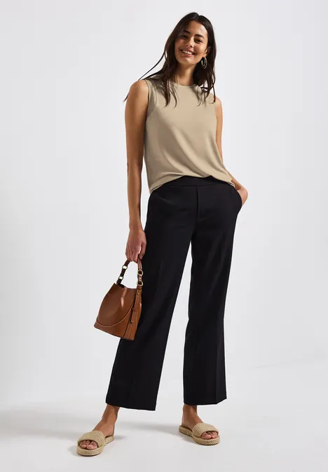 Top mit Chiffondetails coastal beige