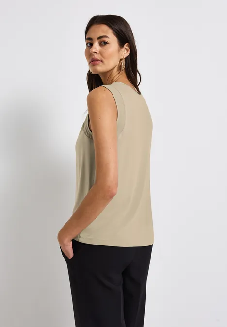 Top mit Chiffondetails coastal beige