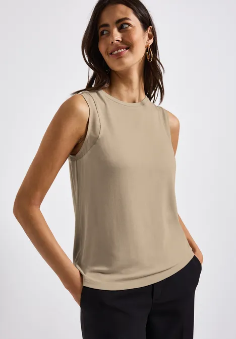 Top mit Chiffondetails coastal beige