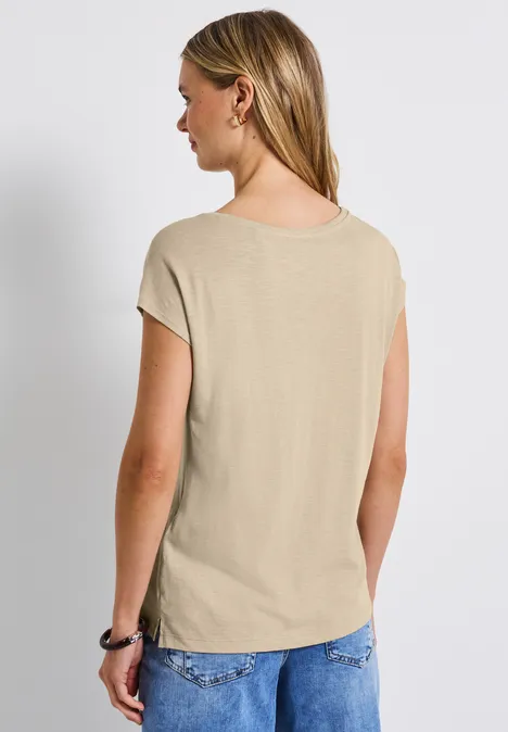 Shirt mit Dekotape coastal beige