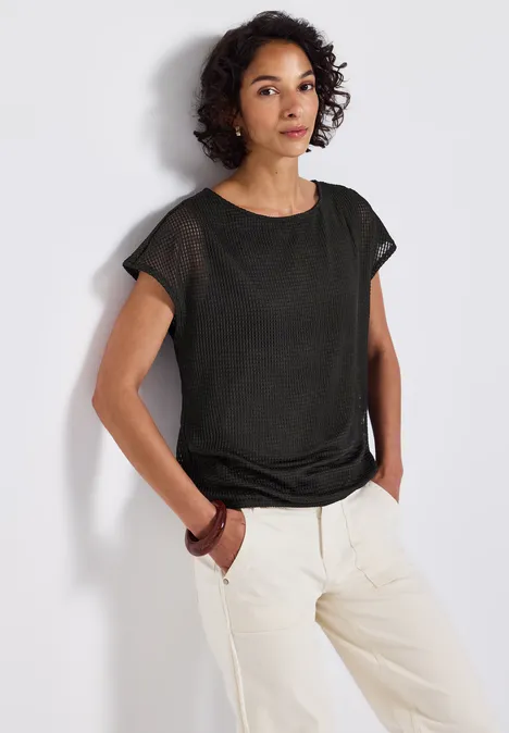 2-in-1 Mesh T-Shirt Black