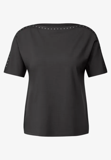 T-Shirt mit Nieten granite grey