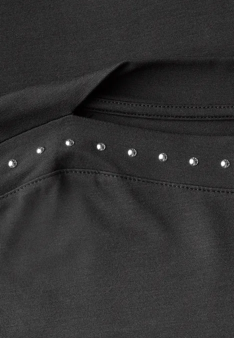 T-Shirt mit Nieten granite grey