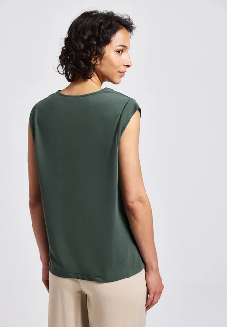 Silk-Look Strukturshirt mid green