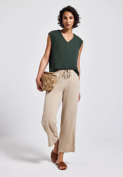 Silk-Look Strukturshirt mid green