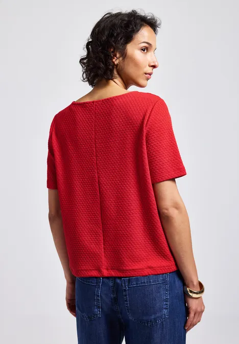 Weiches Strukturshirt glory red