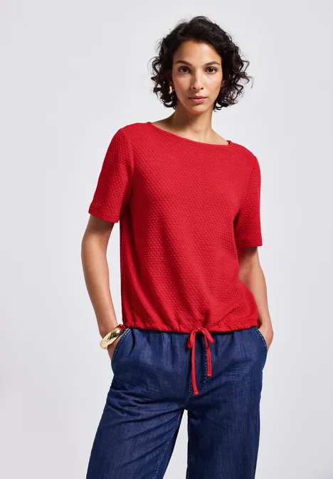 Weiches Strukturshirt glory red