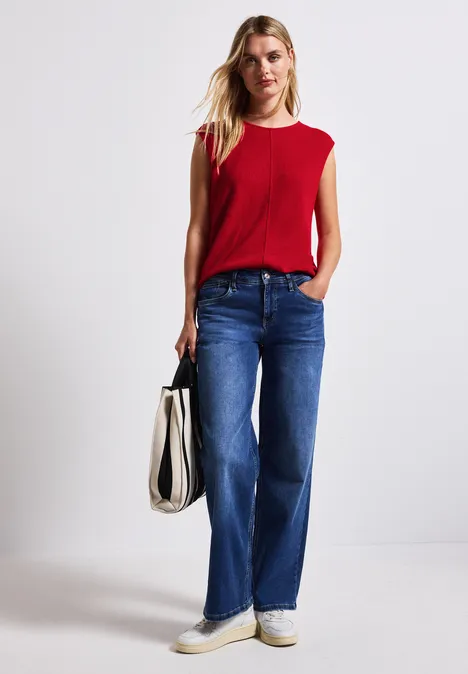 Top im Strick-Look glory red