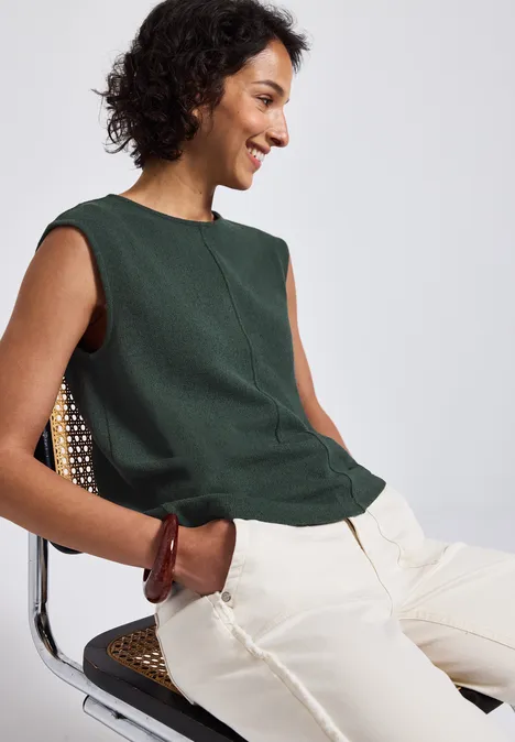 Top au look tricot mid green