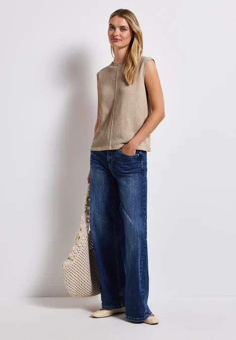 Top im Strick-Look coastal beige