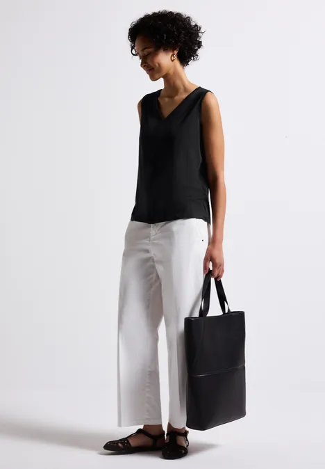 Jersey-Top mit Häkeldetails Black