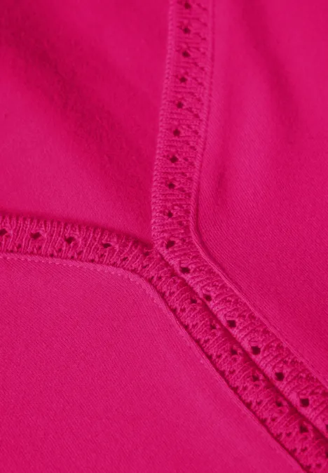 Jersey-Top mit Häkeldetails juicy berry
