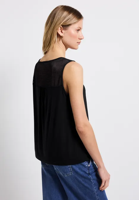 Top mit Mesheinsatz Black