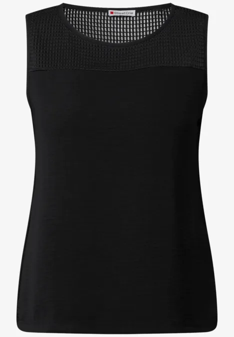 Top mit Mesheinsatz Black