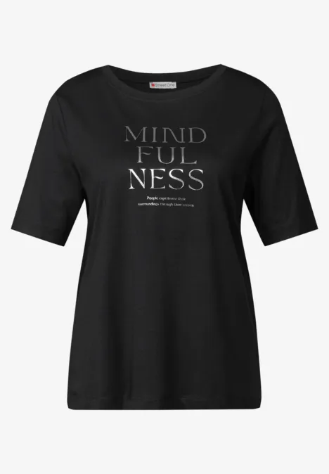 Zacht shirt met tekst Black