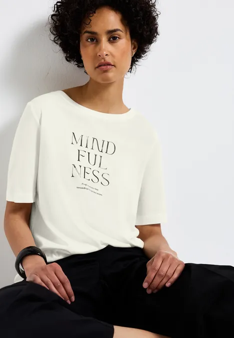 Softes Shirt mit Wording off white