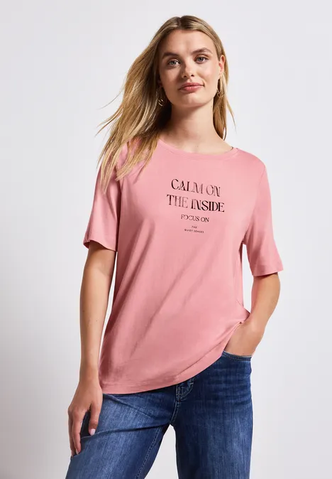 Softes Shirt mit Wording blush peach