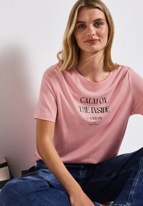 Softes Shirt mit Wording blush peach