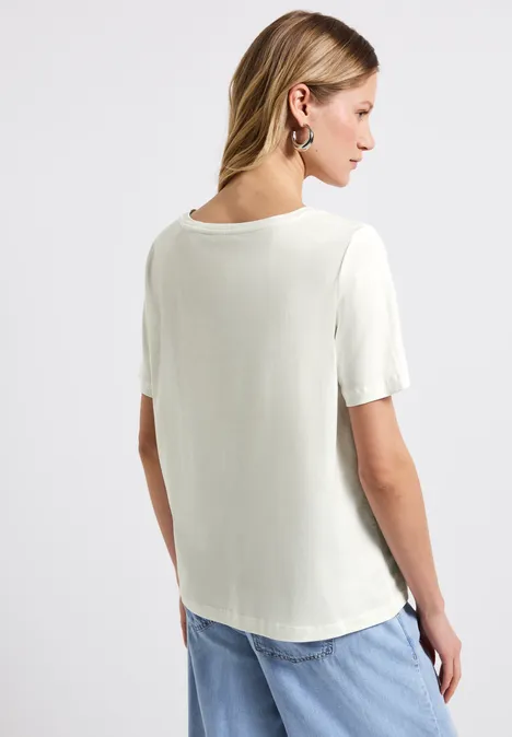 T-Shirt mit Frontprint off white