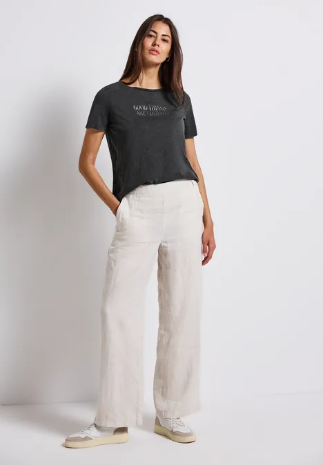 Washed-Look T-Shirt washed out grey