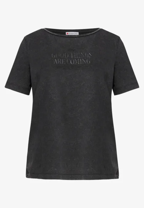 Washed-Look T-Shirt washed out grey