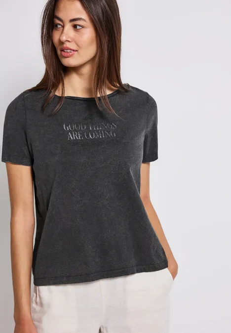 Washed-Look T-Shirt washed out grey