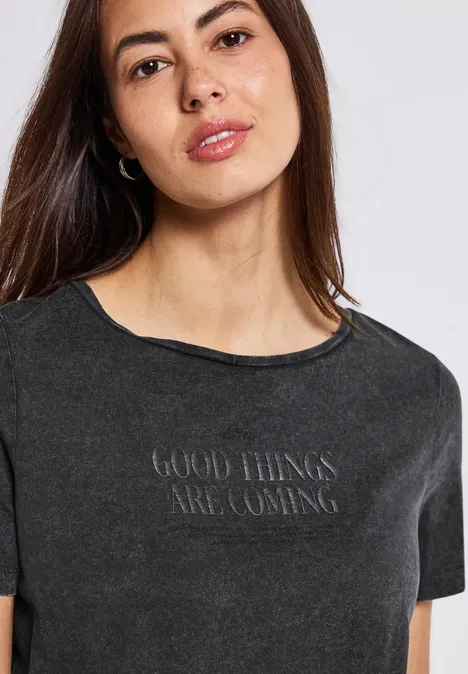 Washed-Look T-Shirt washed out grey