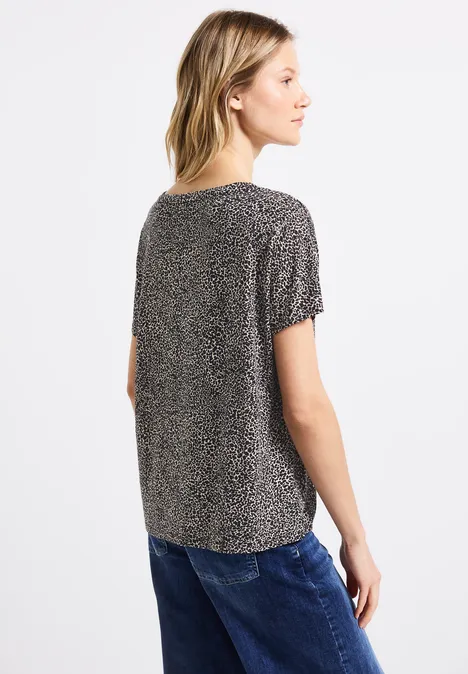 Shirt mit Leo-Muster cotton cream