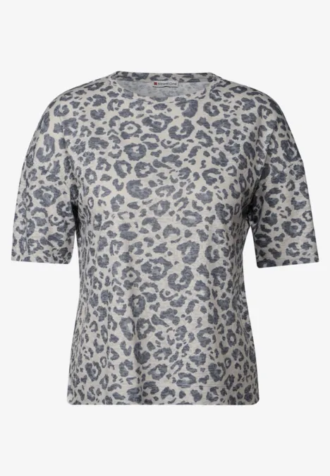 Ausbrenner-Shirt mit Muster coastal beige