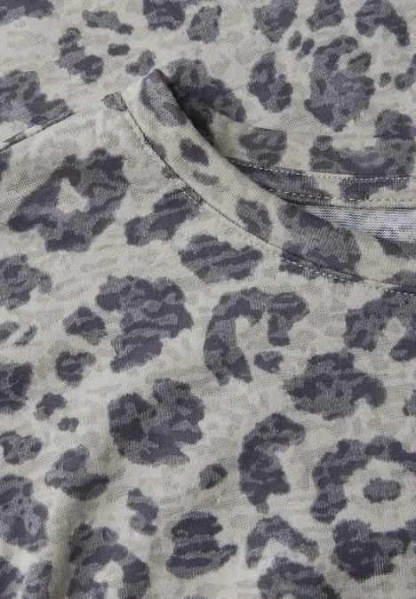Ausbrenner-Shirt mit Muster coastal beige