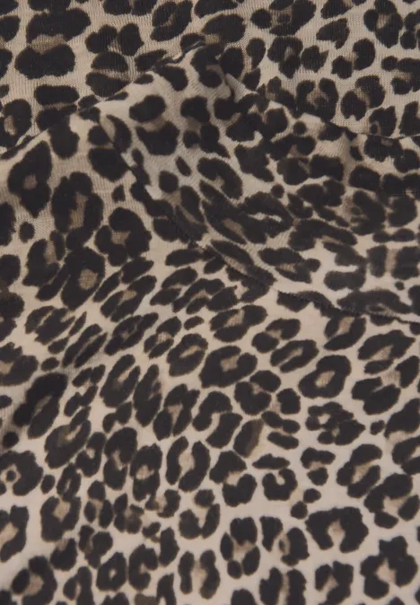 Leinen-Look Leo-Shirt Black