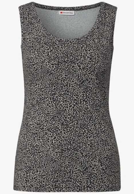 Leo-Top mit Rippstruktur cotton cream