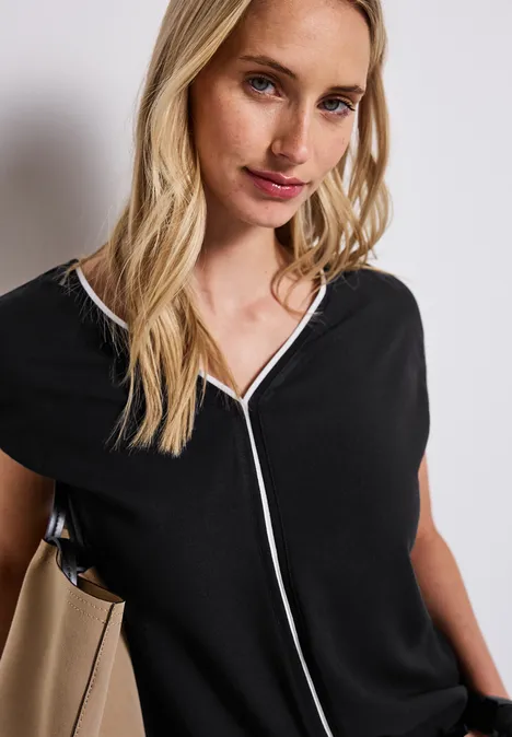 Shirt mit Tunnelzug Black