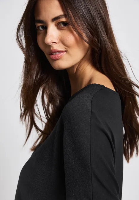 Strukturmix Shirt Black