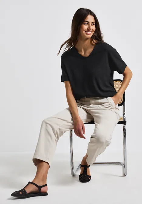 Strukturmix Shirt Black