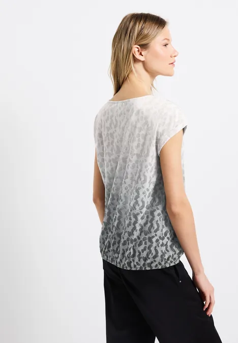 Ausbrenner-Shirt mit Print granite grey