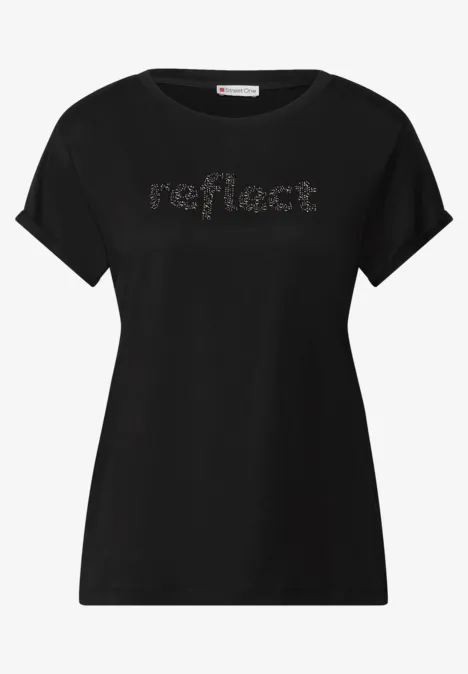 T-Shirt mit Wording Black