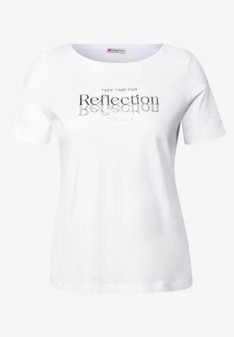T-Shirt mit Folienwording White