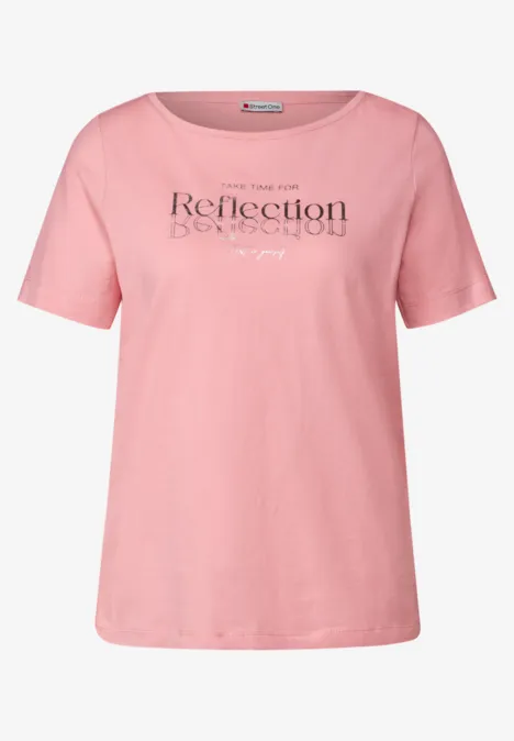 T-Shirt mit Folienwording blush peach