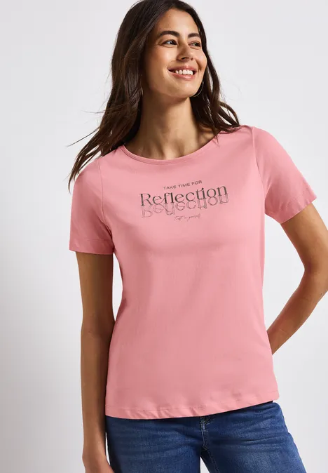 T-Shirt mit Folienwording blush peach
