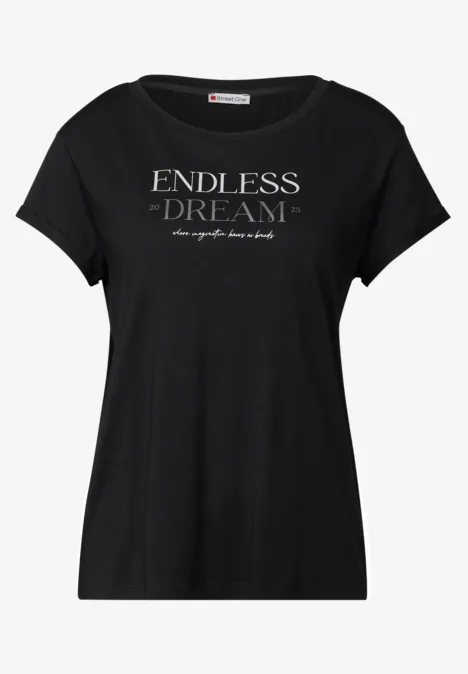 T-Shirt mit Wording Black