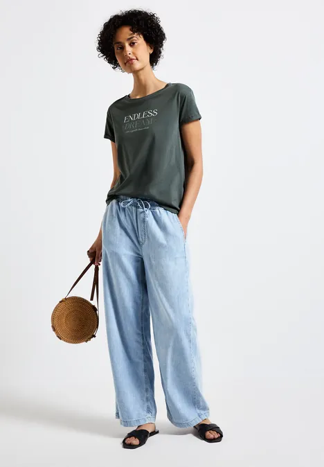 T-Shirt mit Wording marshy green