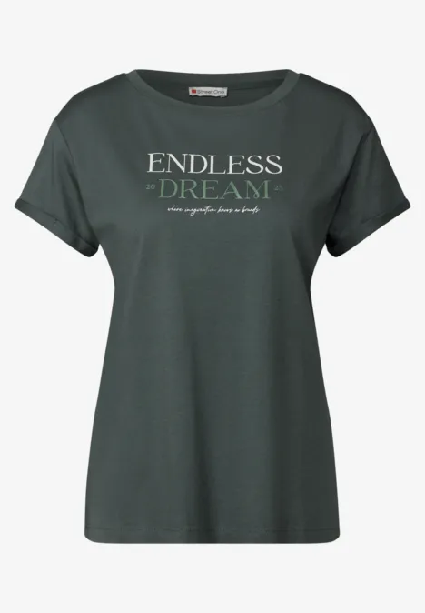 T-Shirt mit Wording marshy green
