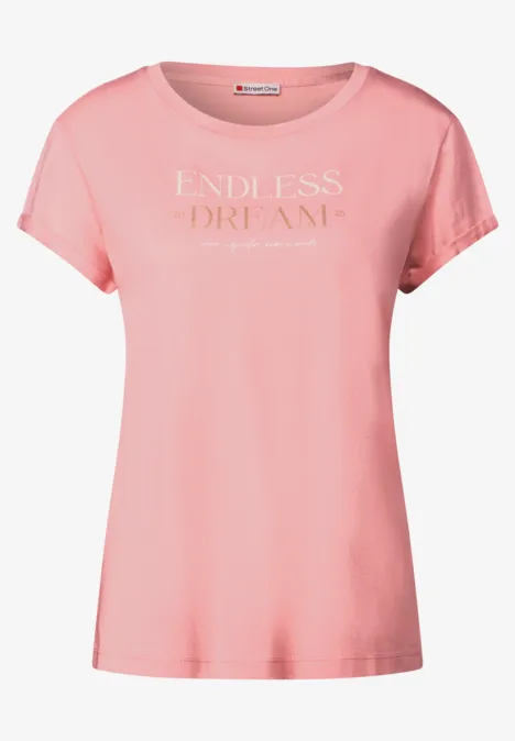 T-Shirt mit Wording blush peach