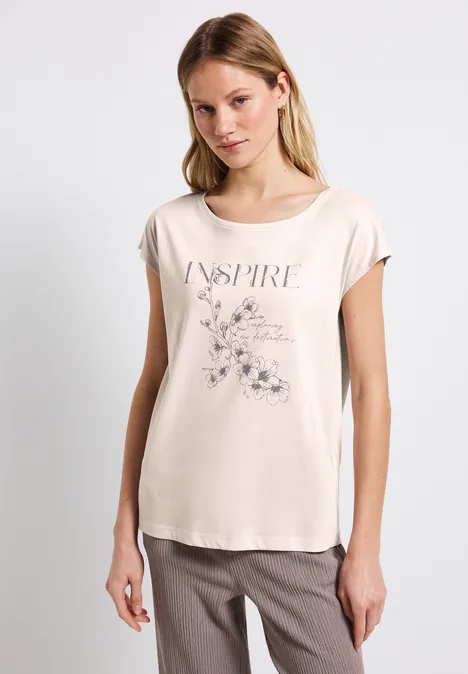Shirt mit Print smooth sand beige