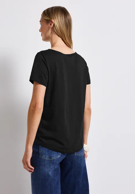 Basic T-Shirt in Unifarbe Black