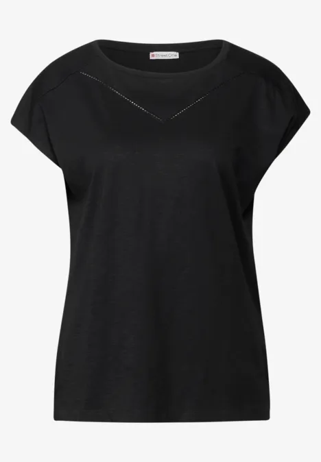 Shirt mit Deko-Tape Black