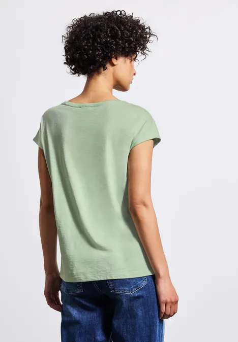 Shirt mit Deko-Tape soft jade green
