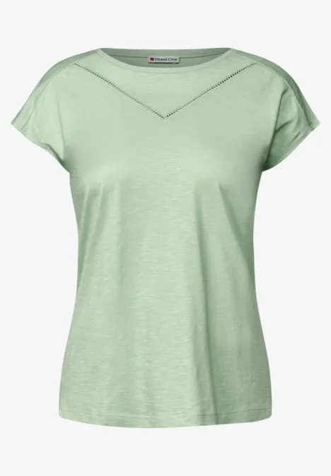 Shirt met decoratieve tape soft jade green